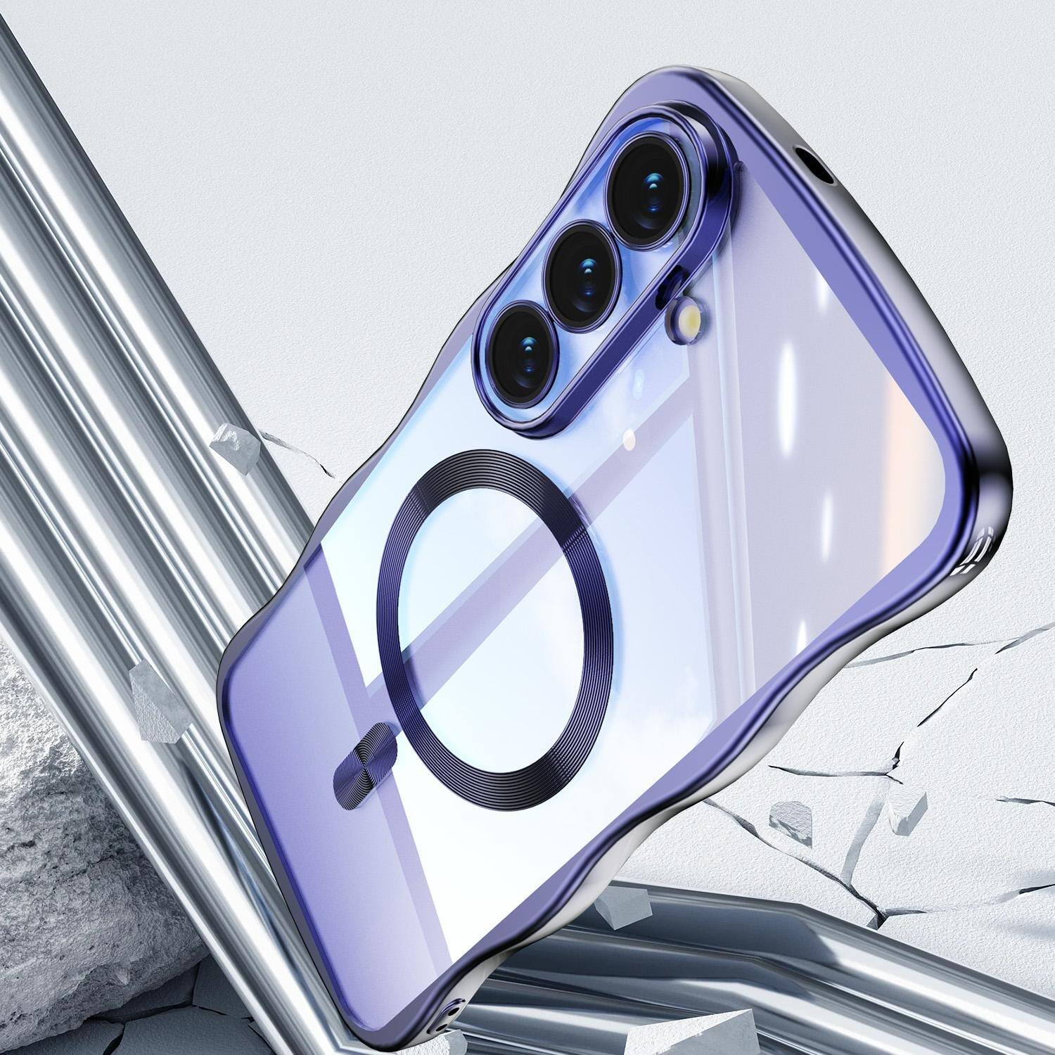 Back. UUCOVER - For Samsung Galaxy S26 Magnetic Case Built-in Lens Cover, Compatible with MagSafe Shockproof Drop Protection Slim Cover - Darkpurple.