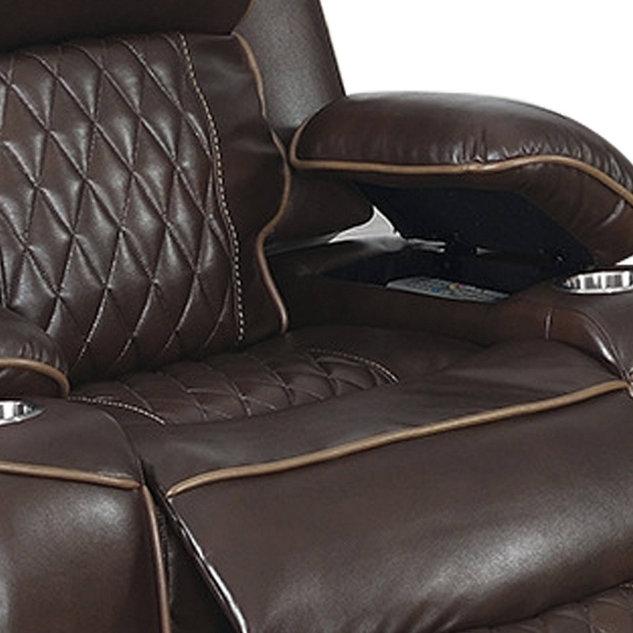 Manhattan Lane Xiu 38 Inch Power Recliner Chair, USB Port, Storage ...