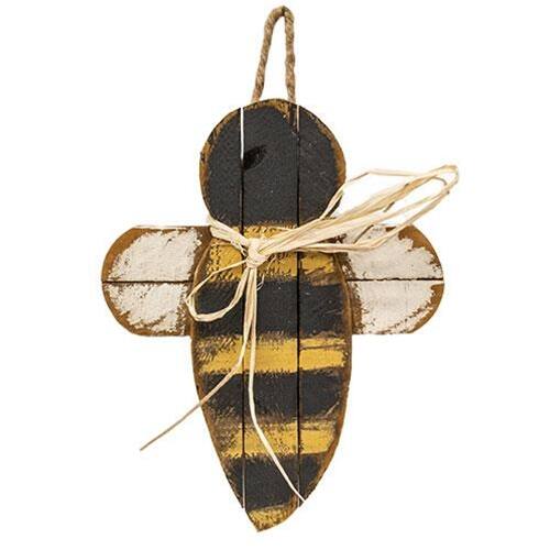Front. BreeBe - Hanging Lath Bee - Black, Yellow.