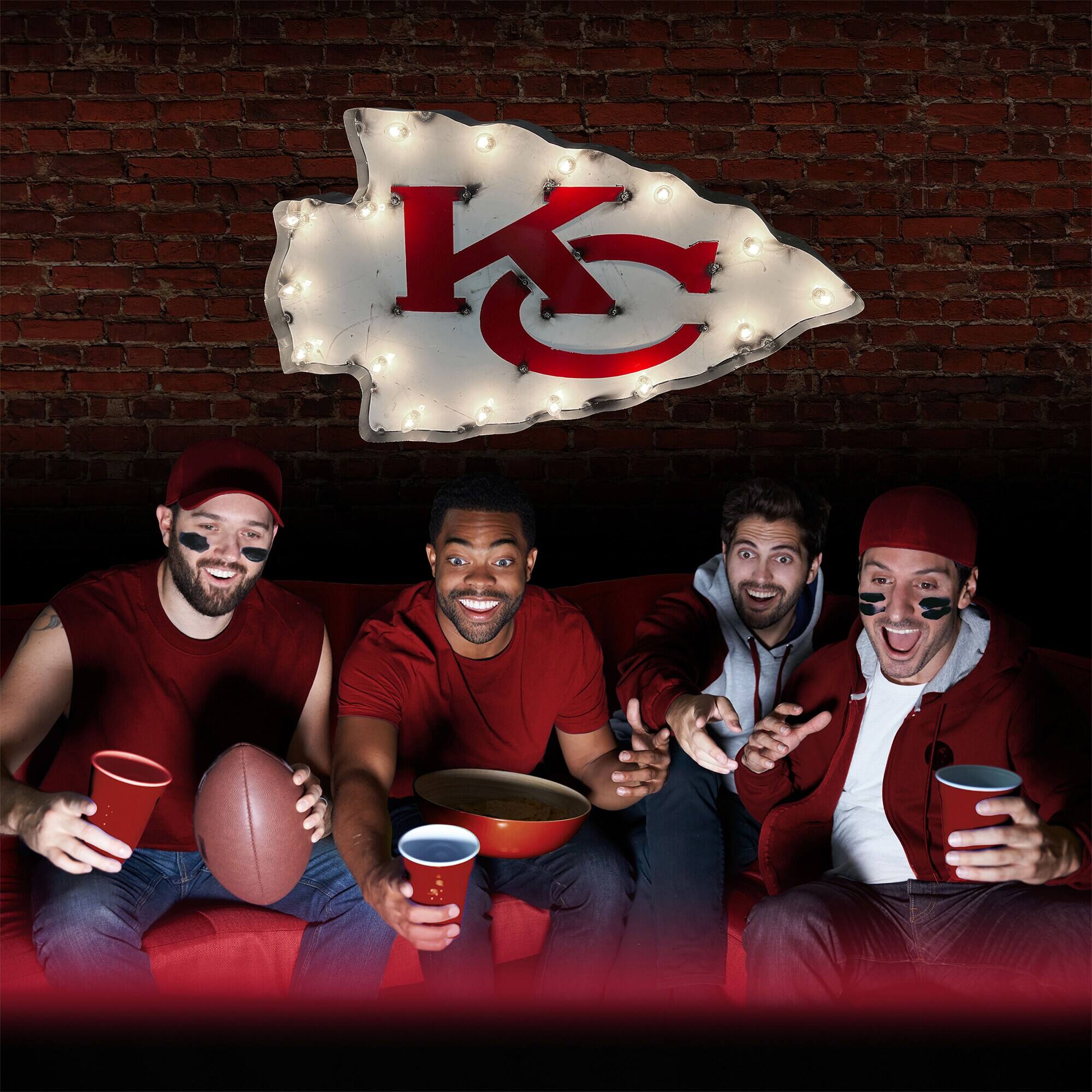 Alt View 2. Imperial - Kansas City Chiefs 18" x 30.25" Lighted Logo Recycled Metal Sign - Multicolor.