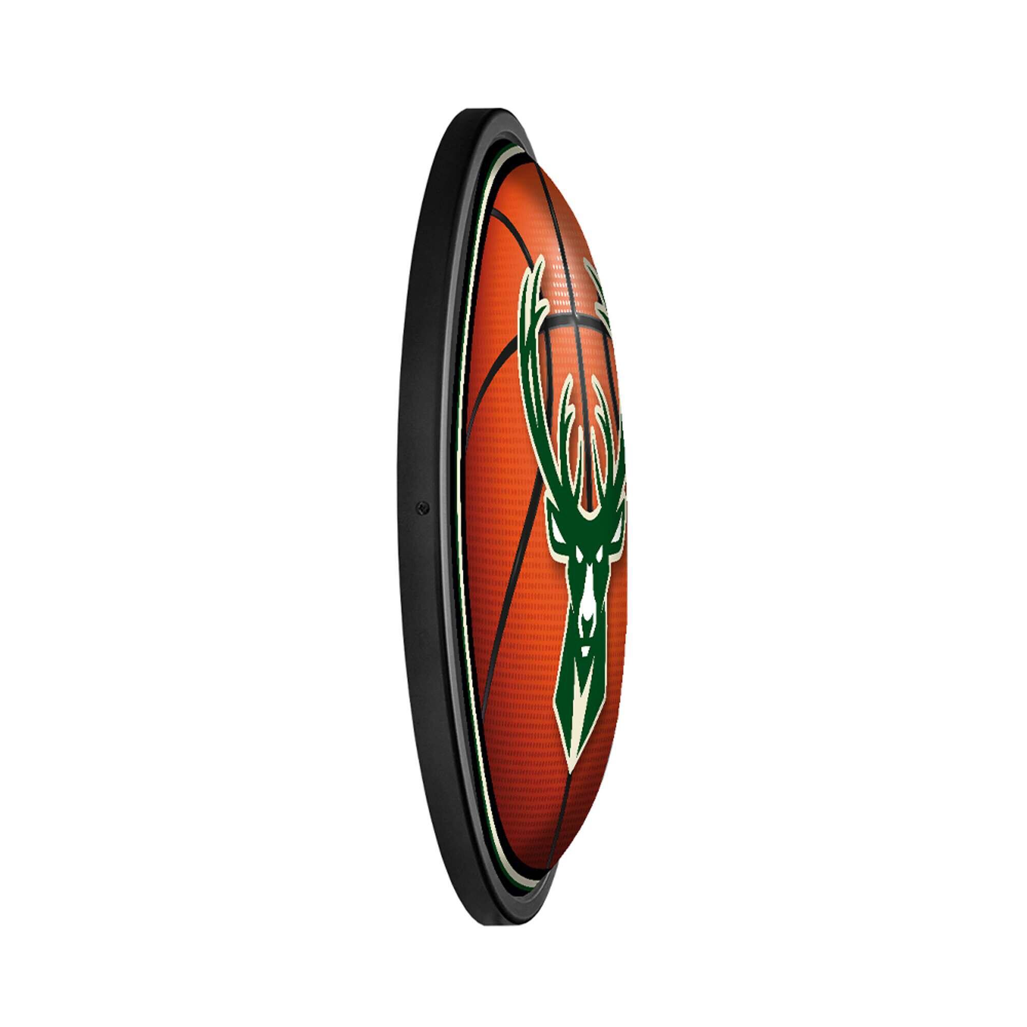 Alt View 2. The Fan-Brand - Milwaukee Bucks 18'' Round Slimline Illuminated Wall Sign - Multicolor.