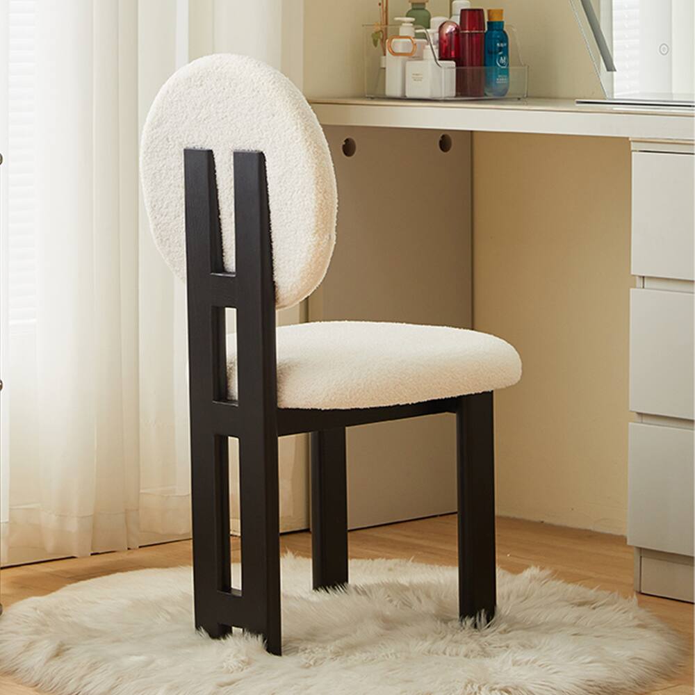 Alt View 1. VIVZONE - Set of 2 Fabric Side Chair Dining Chair - Black,White.