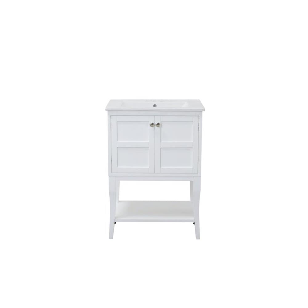 Left. Elegant Kitchen and Bath - 2 Doors Cabinet 24 In. X 18 In. X 34 In. In White - White.