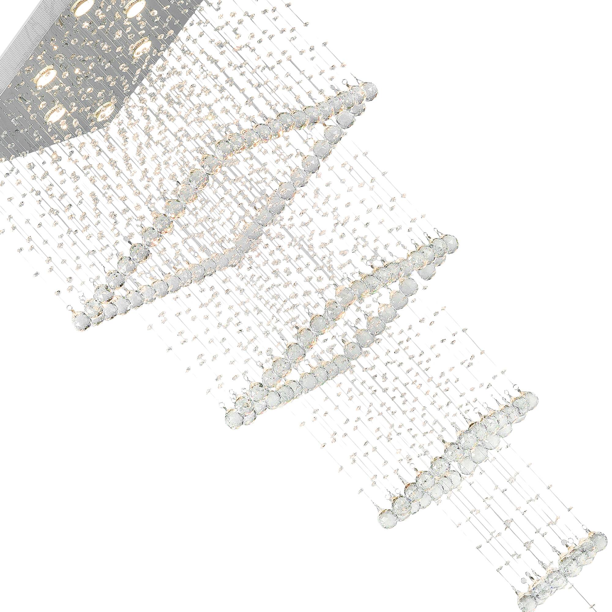 Left. CWI Lighting - Square 8 Light Flush Mount With Chrome Finish - Chrome.