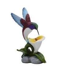 Front. FC Design - FC Design 6"H Hummingbird on Flower Figurine Statue Office Desk Tabletop Home Decor Gift - Multi-Color.