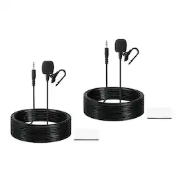 Unique Bargains - Car Stereo Microphone 3.5mm Straight 3-Pole External Mic Replacement 9.8ft Cable for Car GPS DVD 2 Set - Black