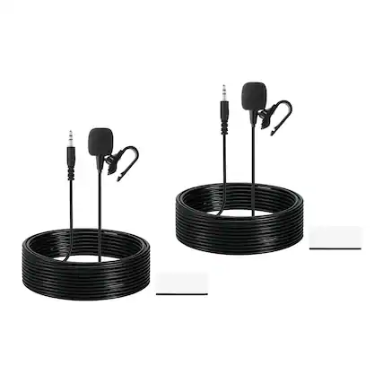Front. Unique Bargains - Car Stereo Microphone 3.5mm Straight 3-Pole External Mic Replacement 9.8ft Cable for Car GPS DVD 2 Set - Black.