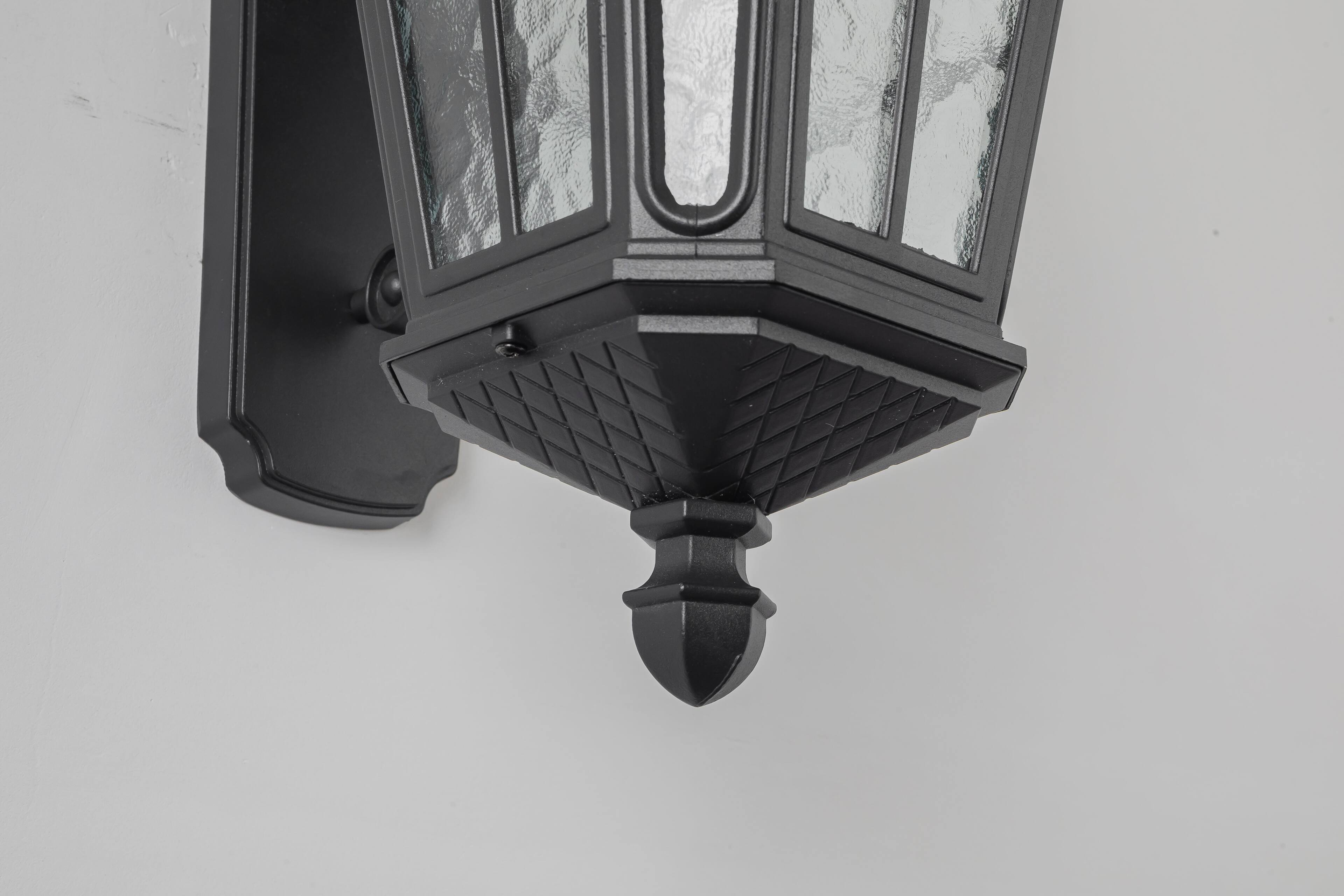 Back. Akoasm - Black Outdoor Solar Wall Light Amen Style Wall Lamps Corridor Aisle Light, IP65 Waterproof for Garden Patio Balcony.