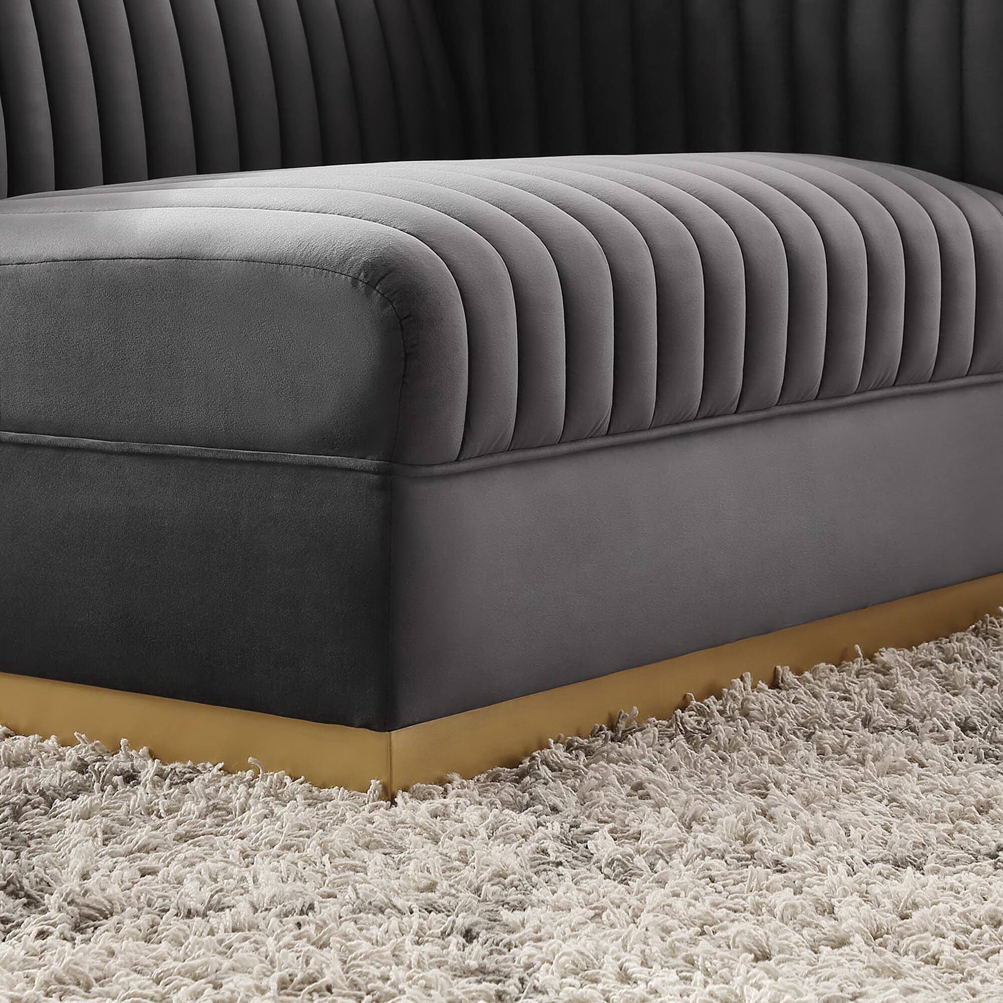 Alt View 4. Modway - Sanguine Channel Tufted Performance Velvet Modular Sectional Sofa Right-Arm Chair by Modway - Gray.