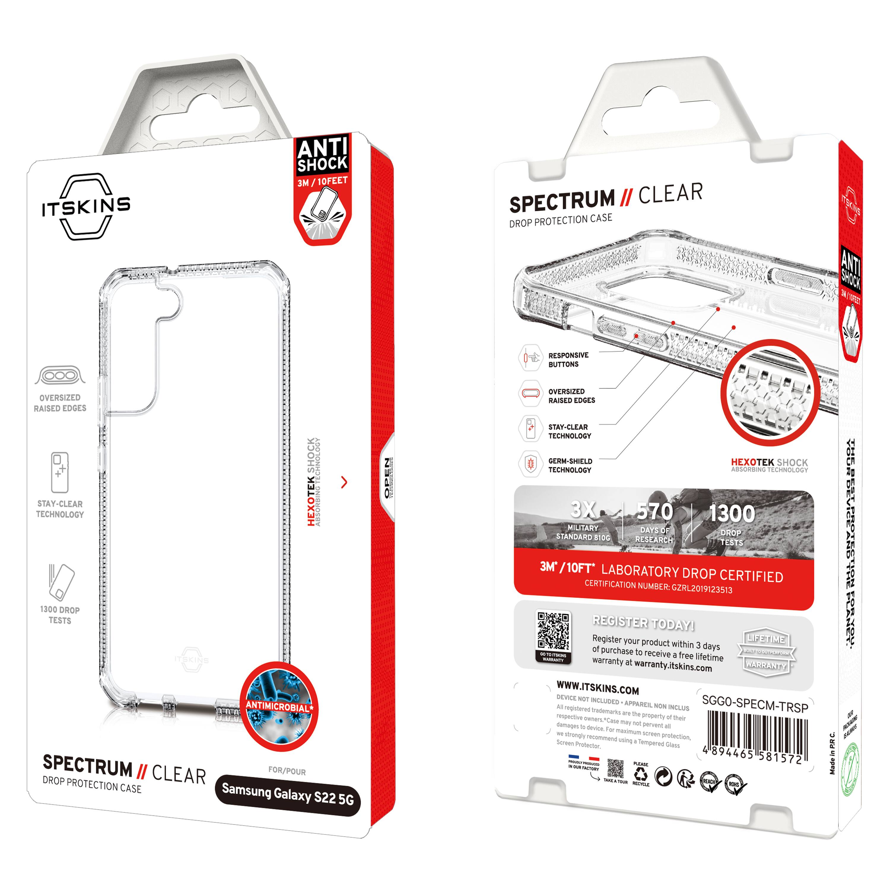 Alt View 3. Itskins - ITSKINS - Spectrum Clear Case for Samsung Galaxy S22 - Transparent.