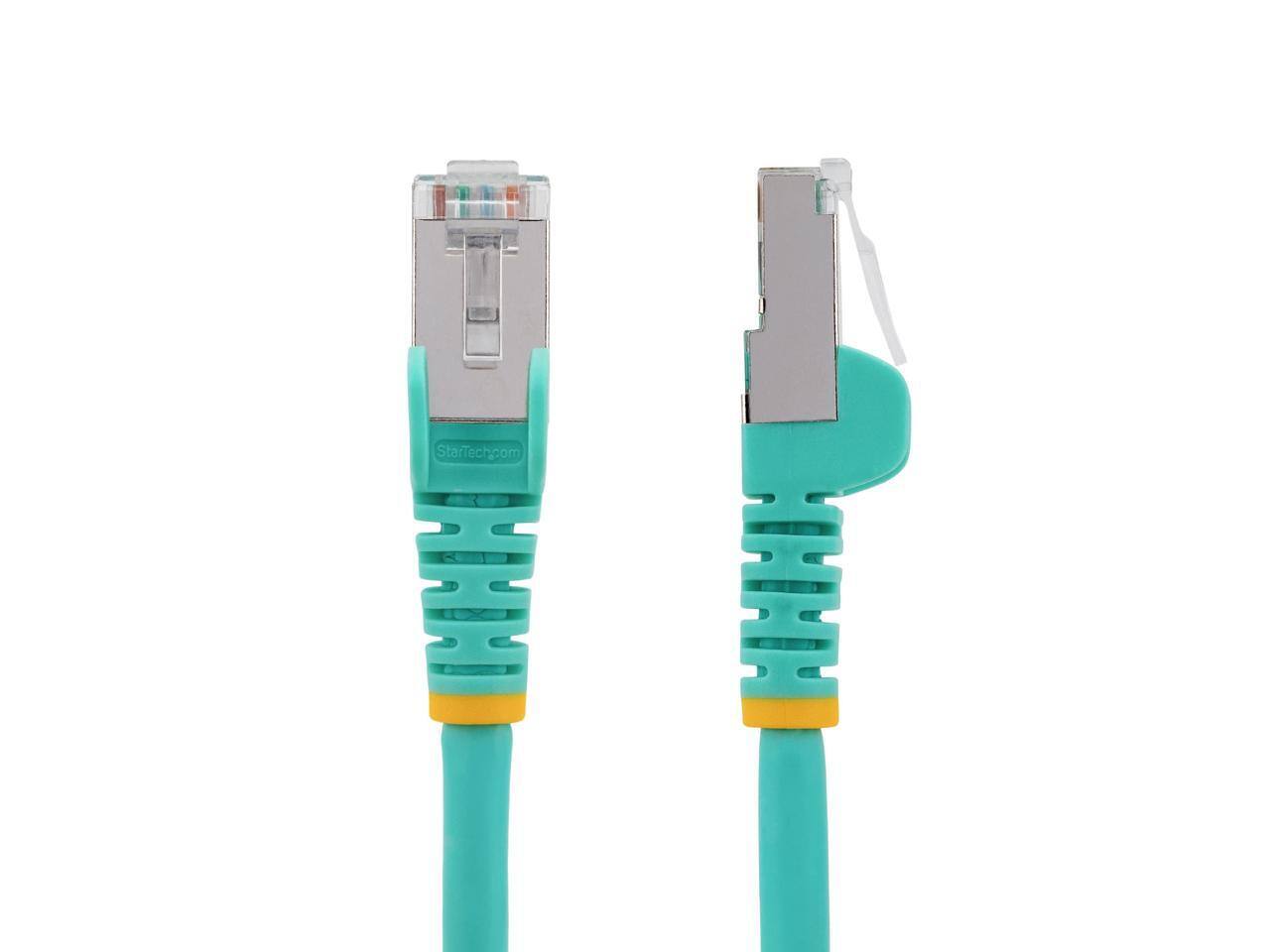 Alt View 3. StarTech.com - StarTech 1ft CAT6a Ethernet Cable, Aqua, LSZH, 10GbE 500MHz, 100W PoE++, Snagless RJ-45, S/FTP.