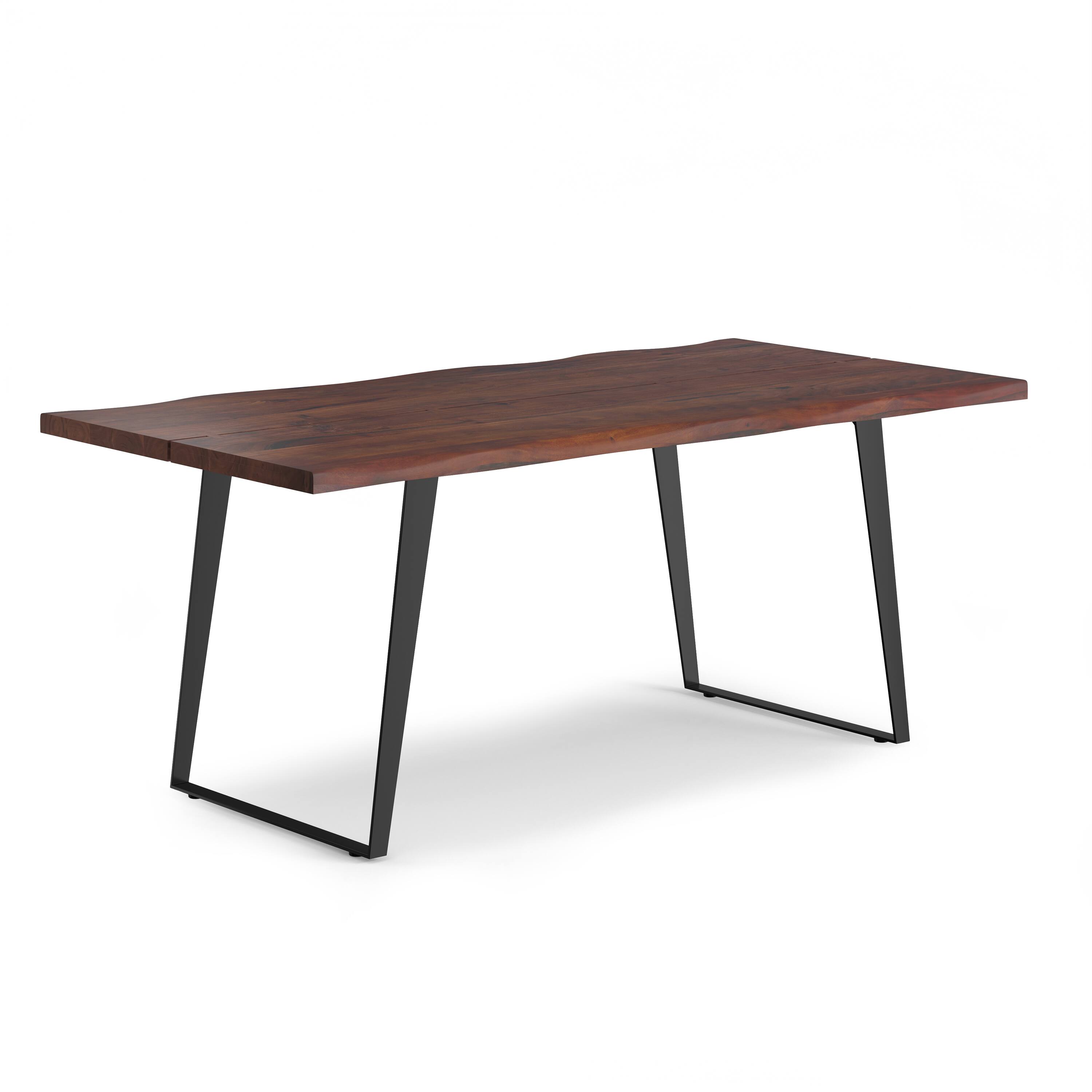 Alt View 4. Simpli Home - Delta 72 inch x 36 inch Rectangle Modern Industrial Dining Table in Dark Walnut - Dark Walnut.