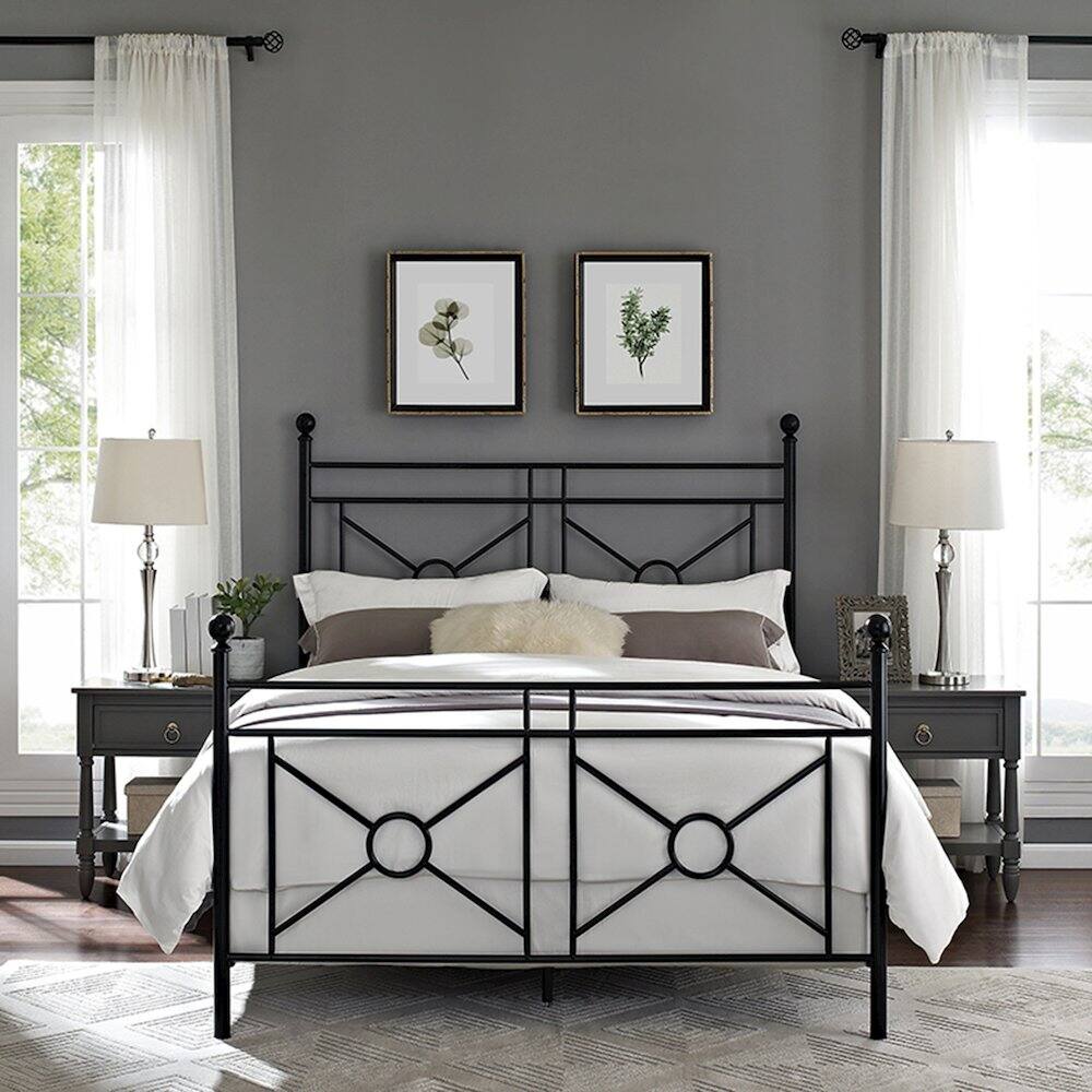 Left. Crosley Furniture - Montgomery Queen Bed - Headboard - Black.
