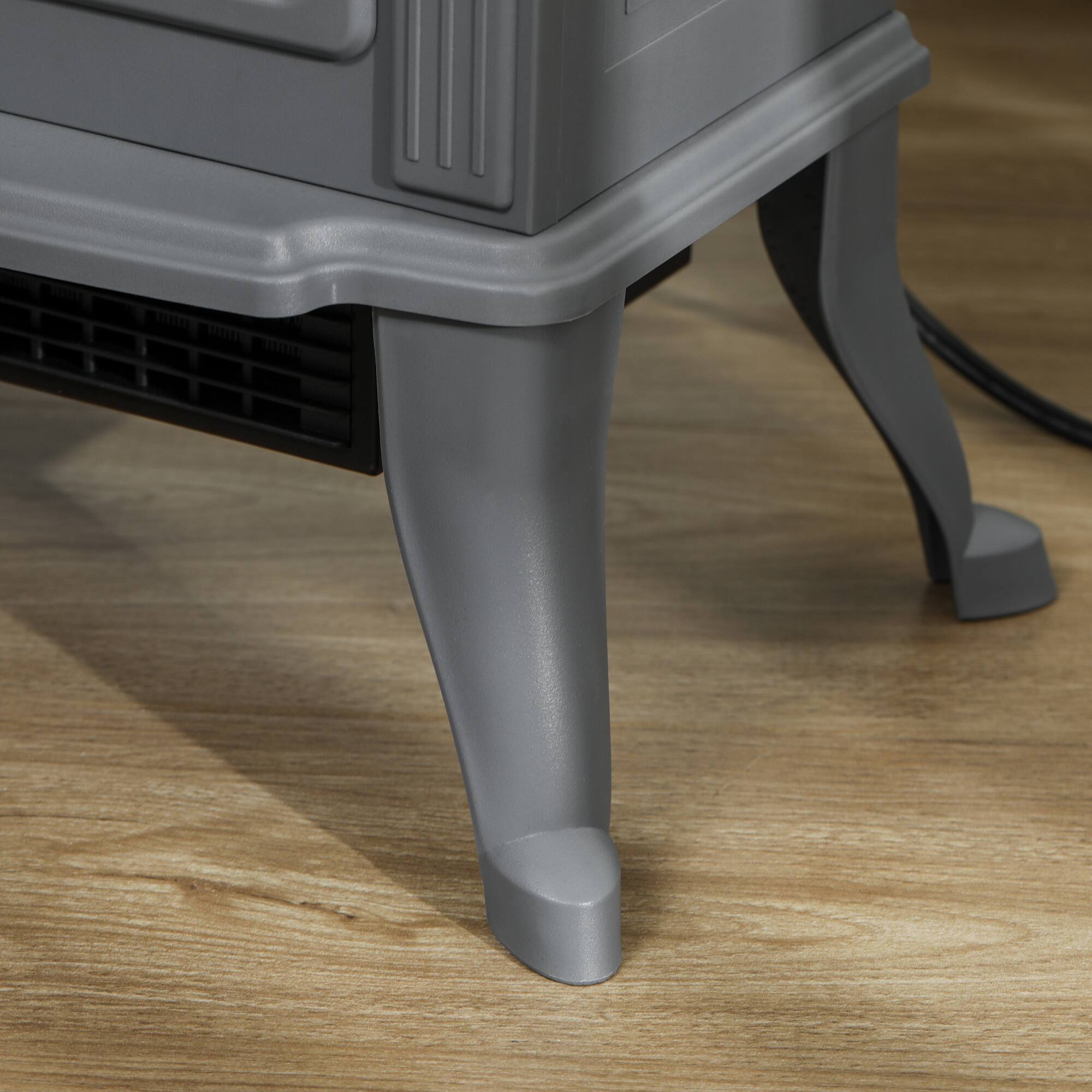 Alt View 5. Homcom - 17" Freestanding Electric Fireplace Stove Fire Place Heater with Realistic Logs and Flame Effect and Overheat Protection.