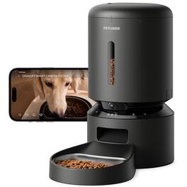Cluzine - 4L Smart Pet Feeder with Dual Cameras, WiFi & Tuya APP Remote Control for Cats & Dogs - Black