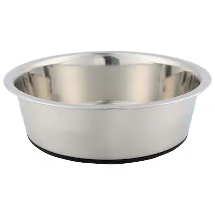 Front. PetMaker - Set of Two 64oz Stainless Steel Dog Bowls for Medium to Large Pets - Silver/Black.