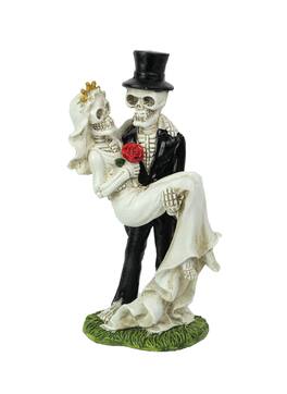 Everspring Import Co. - Eternal Bliss Skeleton Bride and Groom Wedding Couple Statue Cake Topper - Multicolored