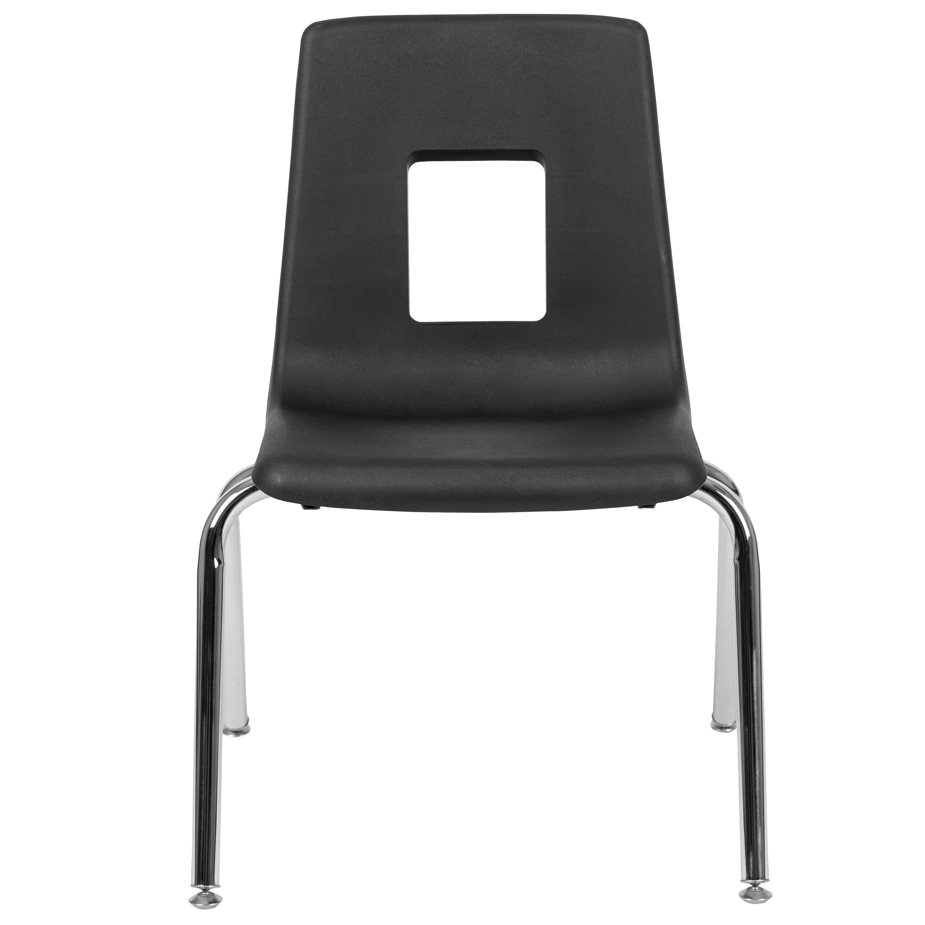 Alt View 5. Emma + Oliver - 4-pack Student Stack School Chair - 16-inch - Black.