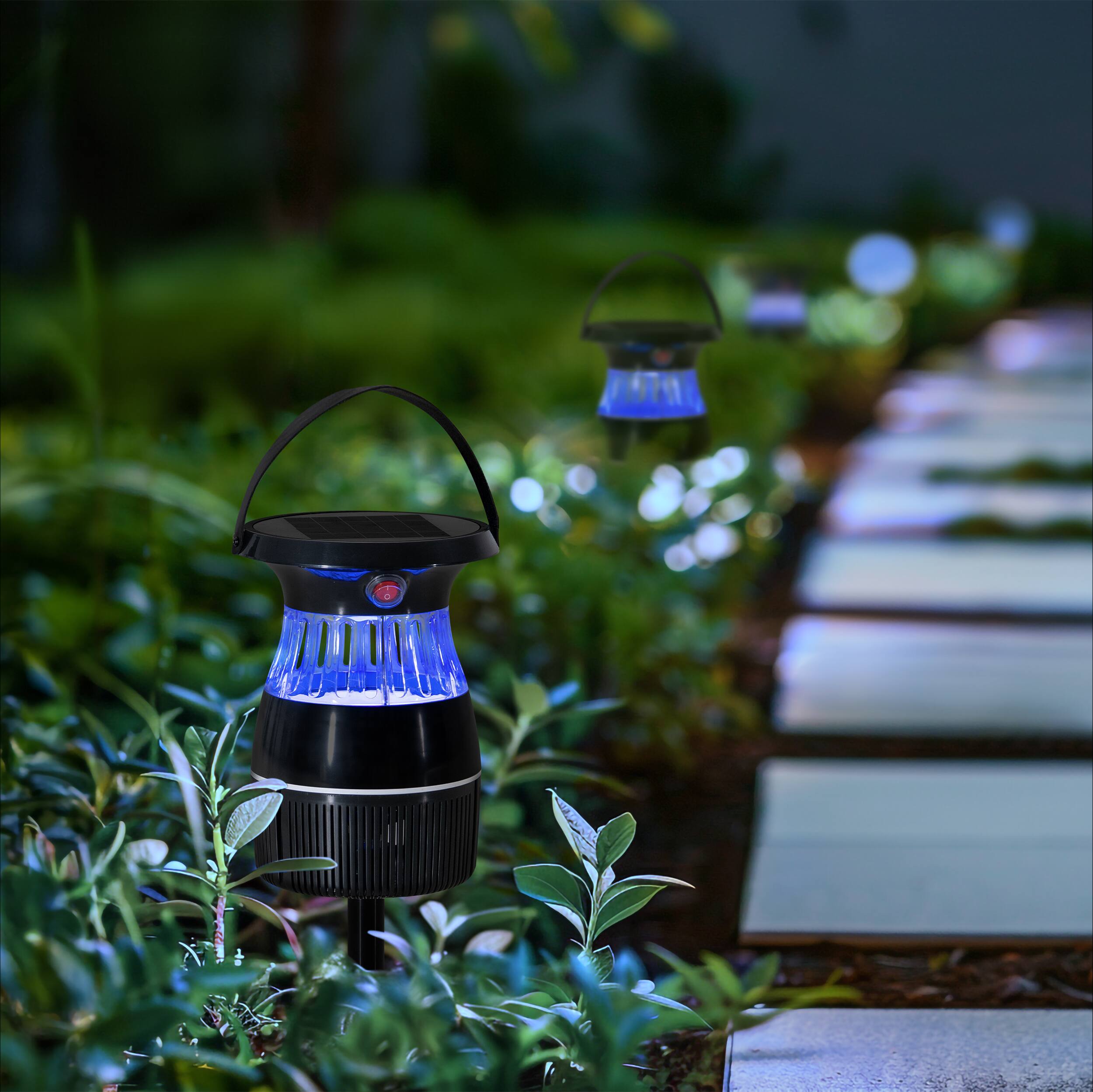 Back. SUNJOY - Sunjoy Solar Insect Trap with Suction Fan Black - Black.