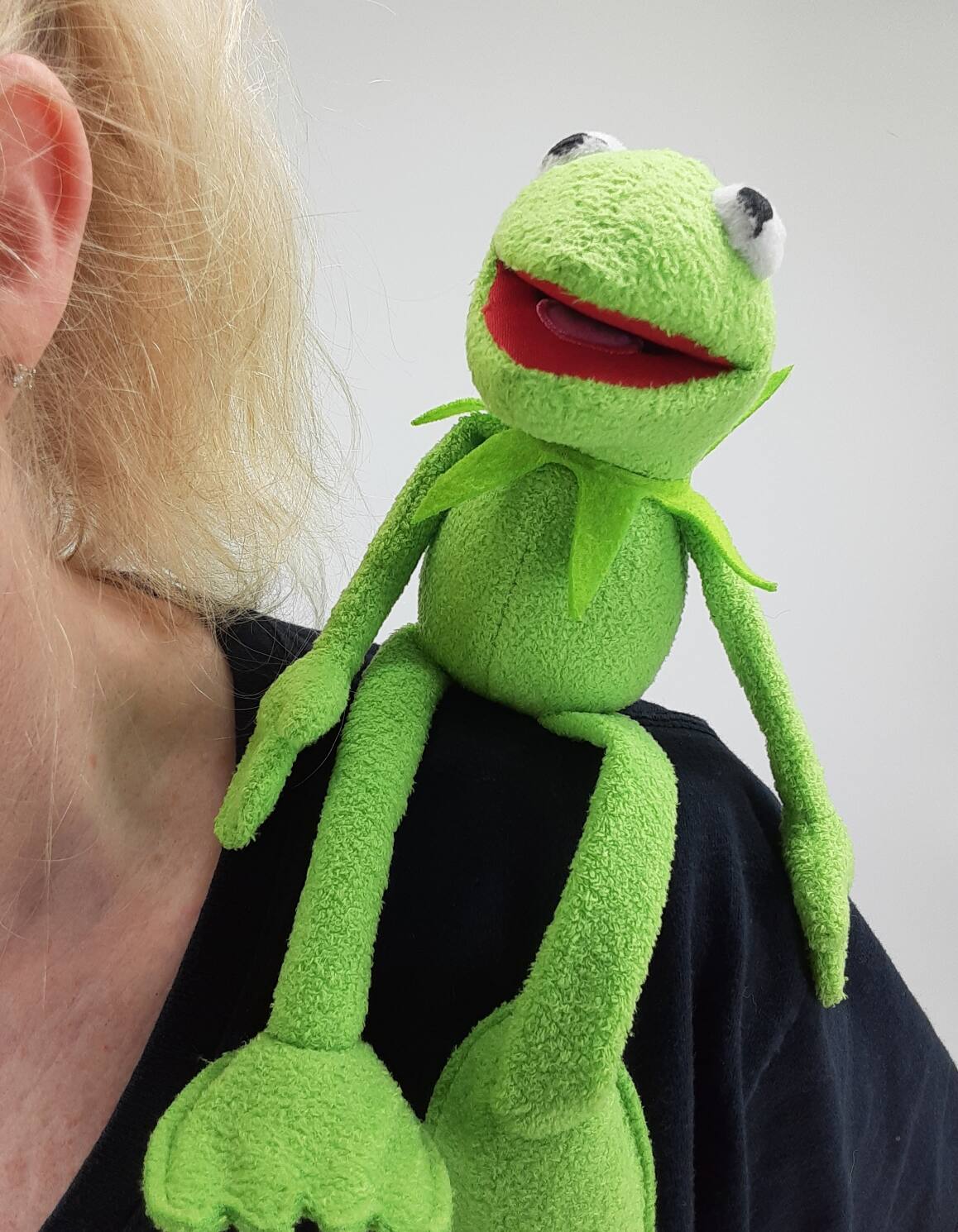 Front. Prince Toys - Kermit The Frog Inspired Plush Magnetic Shoulder Riding Pal.