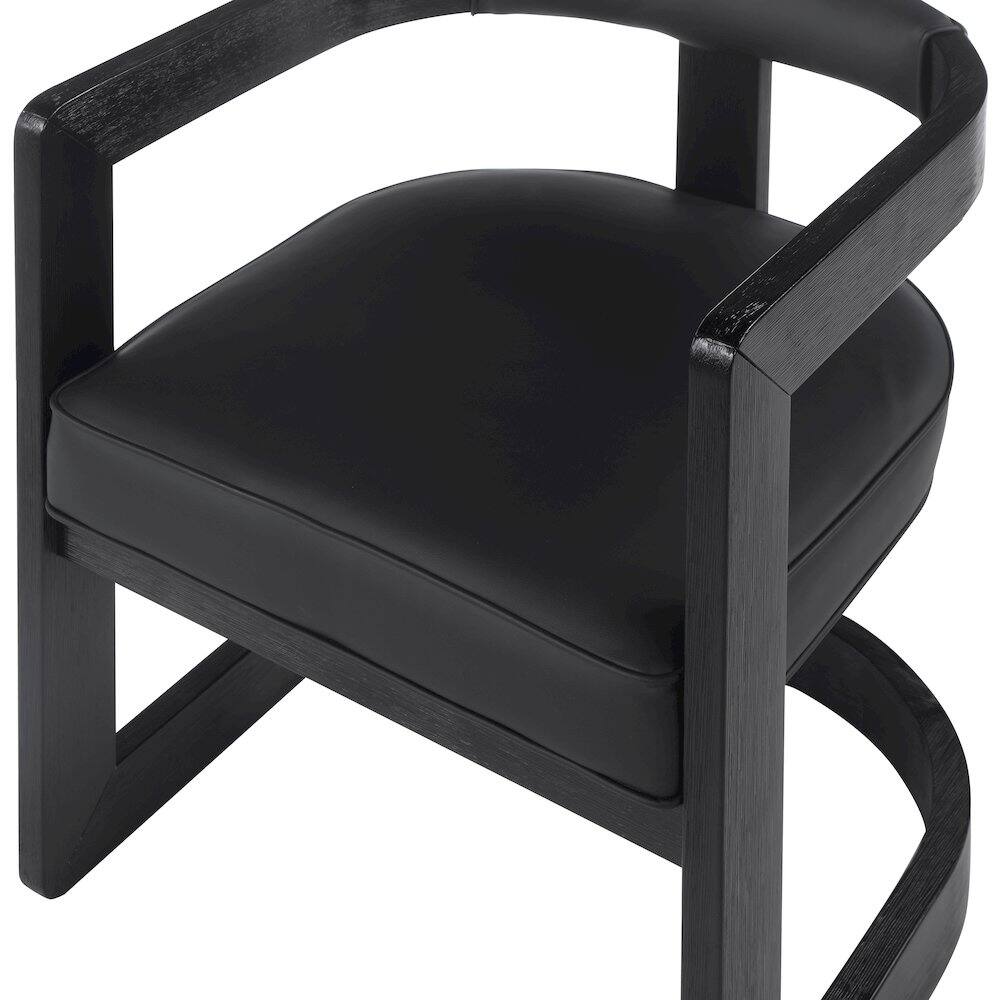 Alt View 4. Meridian Furniture - Manchester Black Vegan Leather Dining Chair - Black.