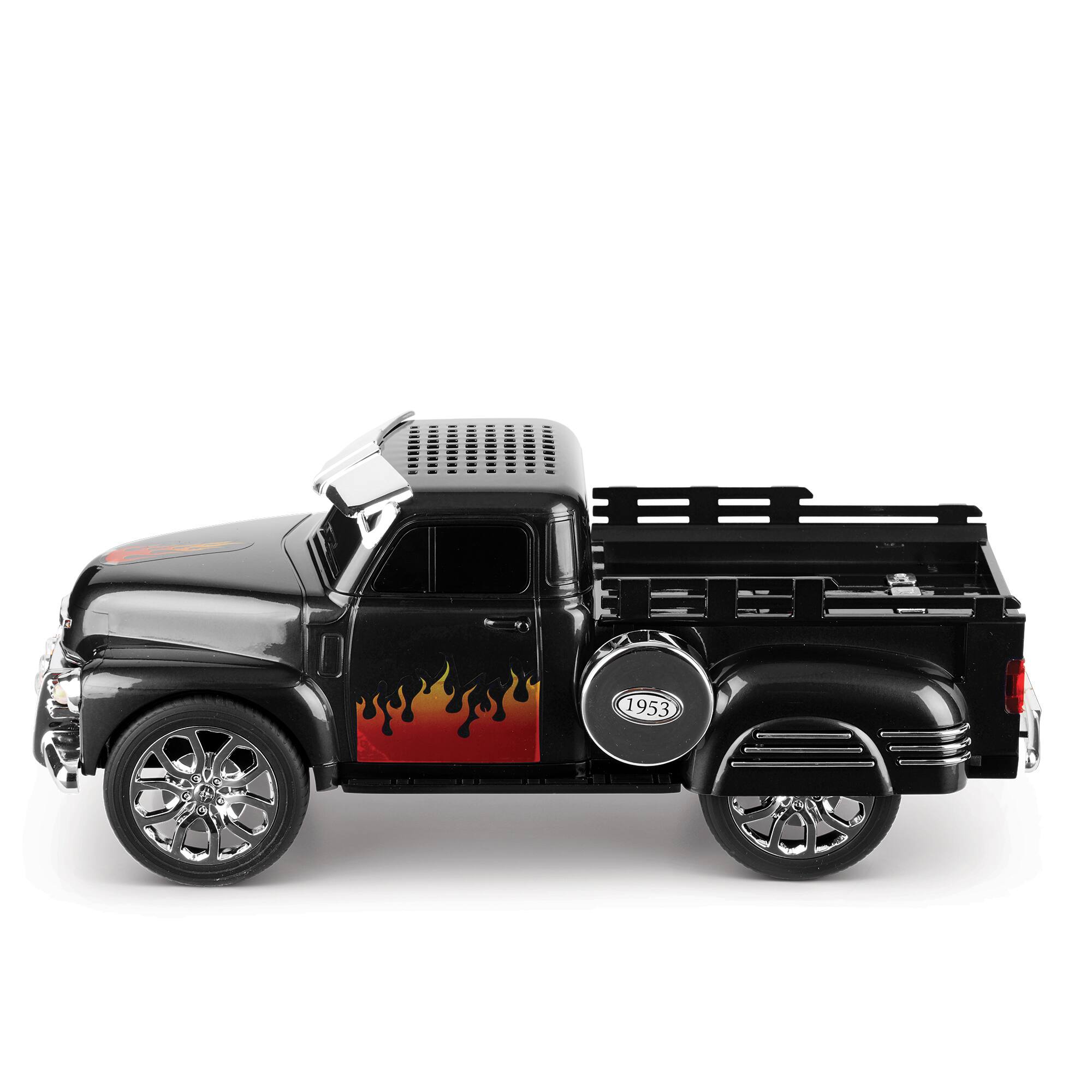 Alt View 16. QFX - Retro Classic Truck Portable Bluetooth Speaker with Bass Radiator and LED Lights - Black.