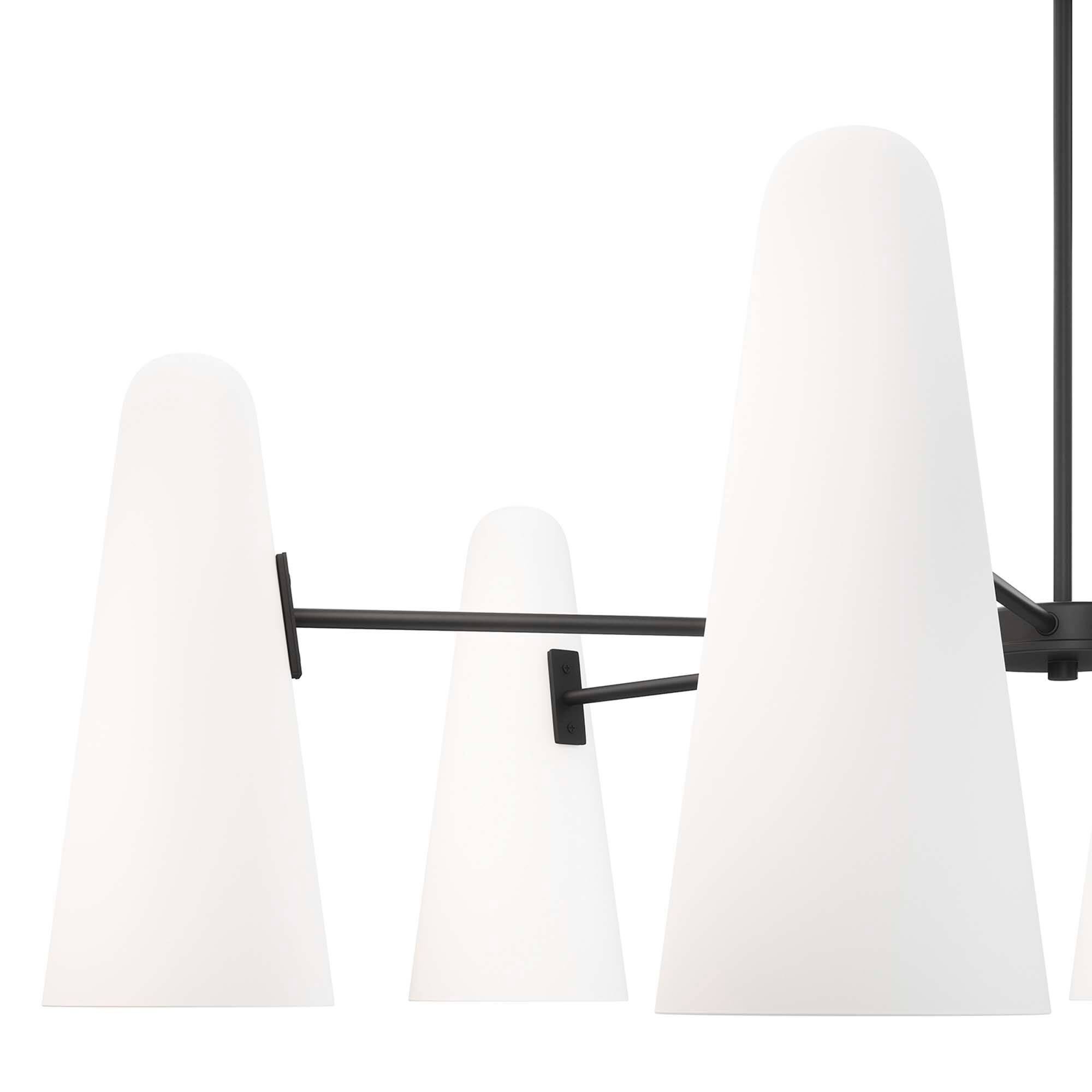 Alt View 5. Modway - Beacon 6-Light Chandelier by Modway - Opal Black.