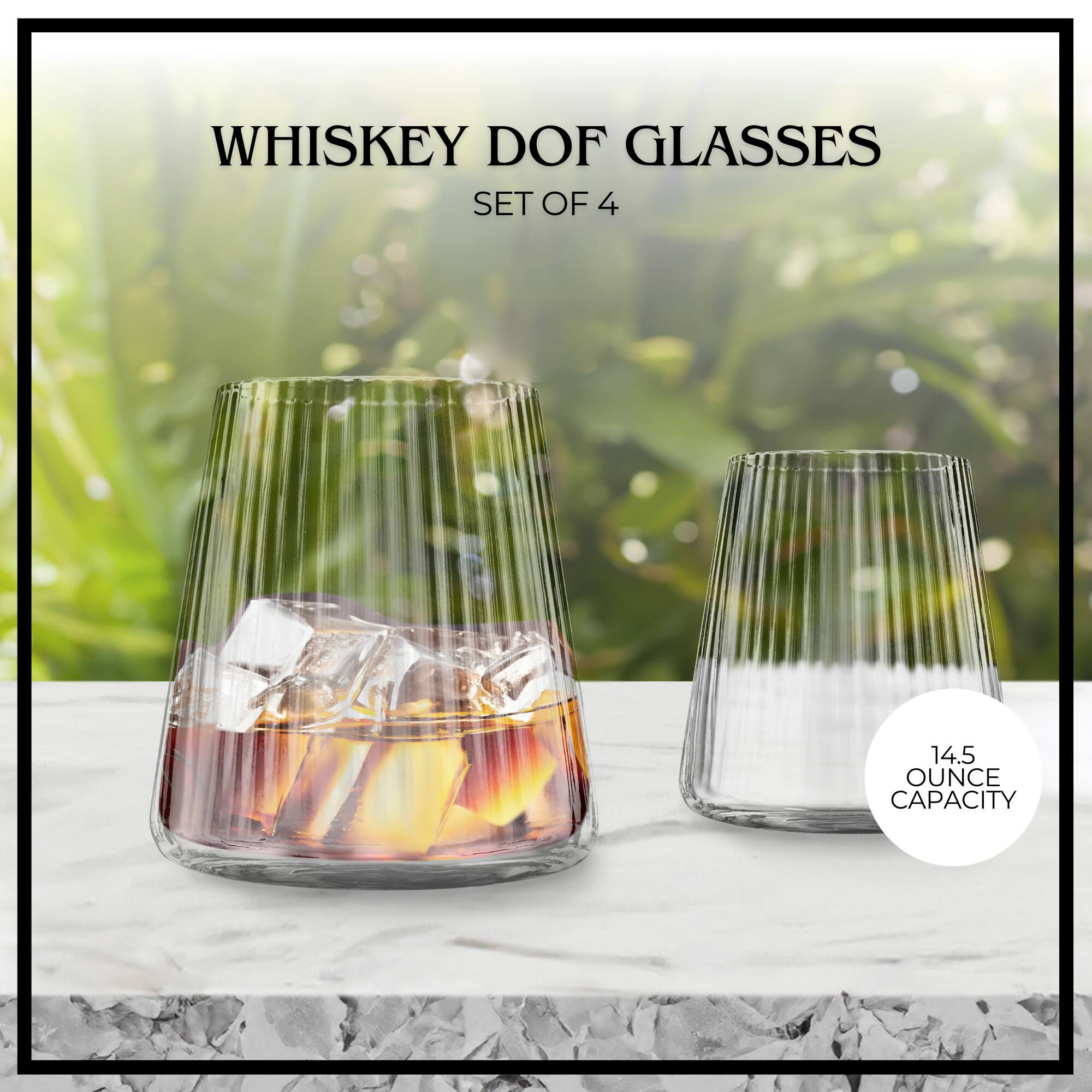 WHISKEY DOF GLASSES SET OF 4  
14.5 OUNCE CAPACITY