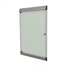 Ghent - Silhouette 1 Door Enclosed Vinyl Bulletin Board with Satin Frame, 4'H x 2'W, Silver