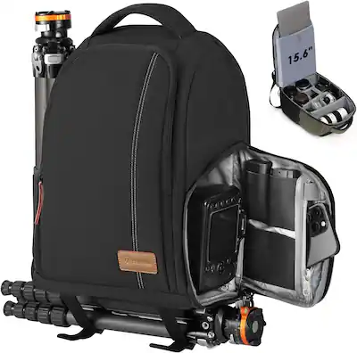backpack with camera and laptop CADeN Bag Compartment 15.6" for DSLR/SLR Mirrorless Camera Waterproof, Camera Case Compatible for Sony Canon Nikon Camera weighing just 1.9 kg Ultimaxx Heavy Duty Professional Deluxe