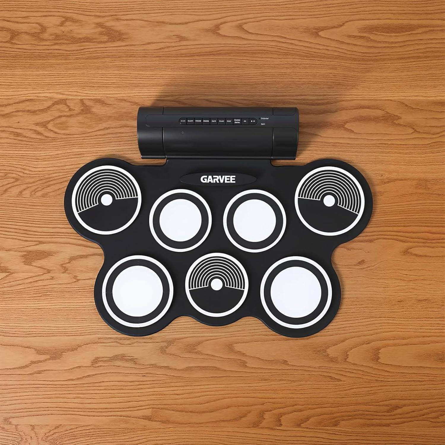 Alt View 2. Homhougo - 7-Pad Electronic Drum Set with Headphone Jack, Speaker, Sticks & Pedals for Beginners - Black.