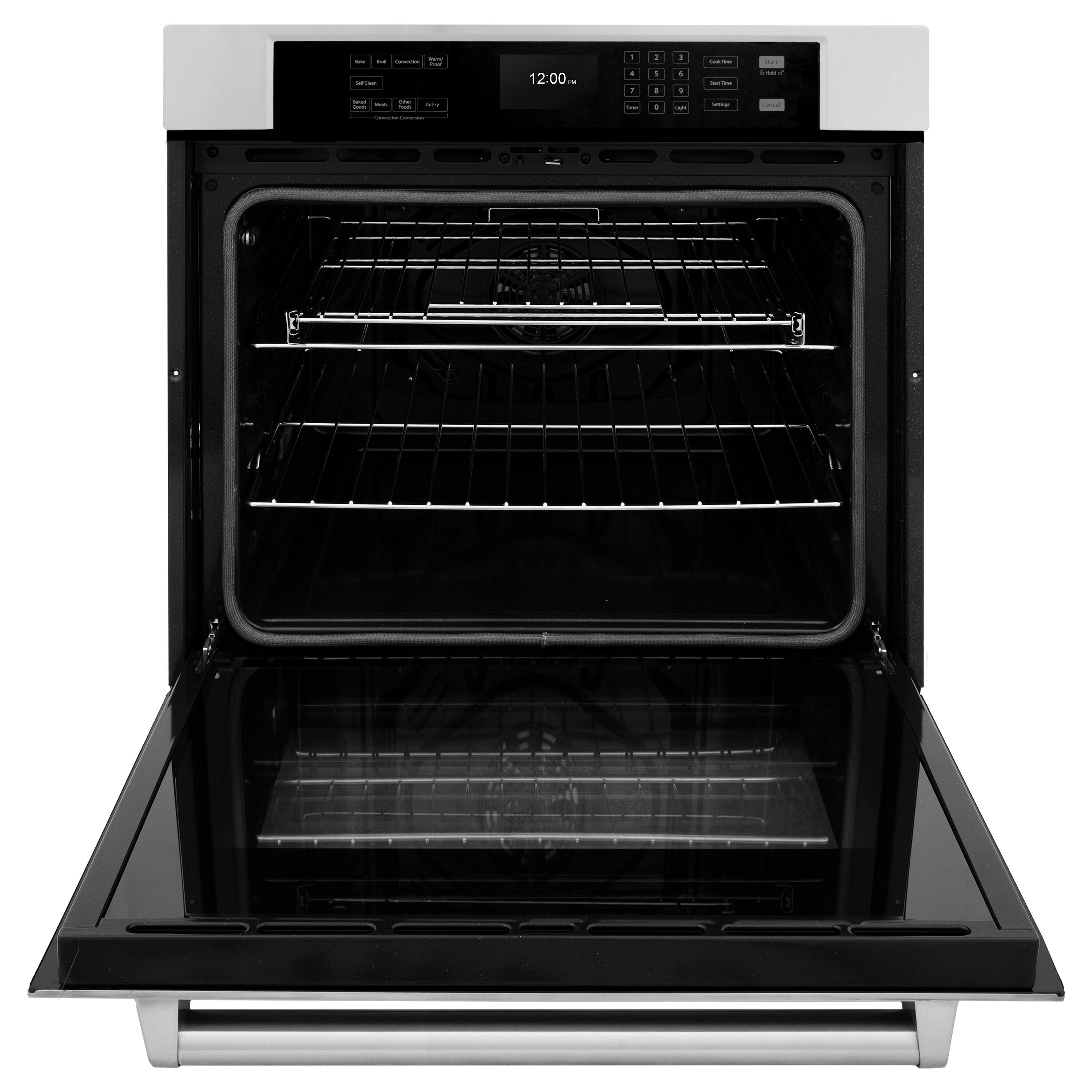 Angle. ZLINE - 30 in. Professional True Convection Single Wall Oven with Air Fry and Self Clean in Stainless Steel - Stainless Steel.