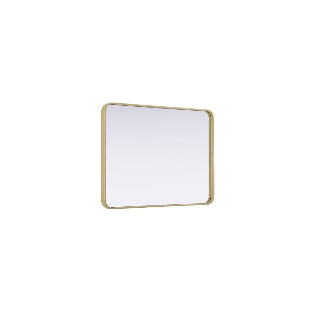 Alt View 1. Elegant Decor - Contour Metal Rectangle Mirror 27x36 in Brass - Brass.