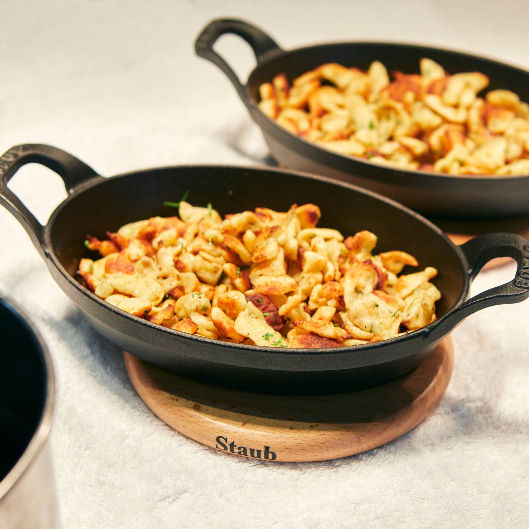 Alt View 2. Staub - Staub Cast Iron 8-inch x 5.5-inch Oval Gratin Baking Dish - Matte Black - Matte Black.