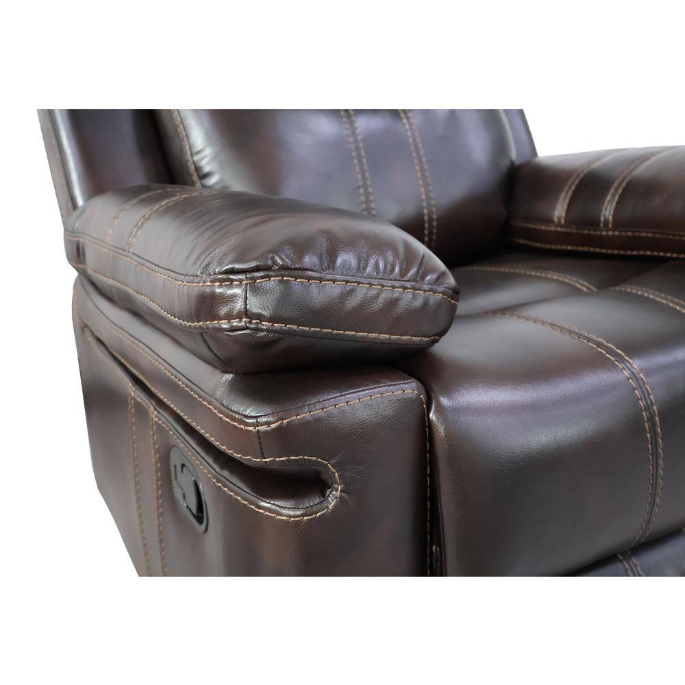 Back. New Classic Furniture - Kellen Glider Recliner-Brown - Brown.