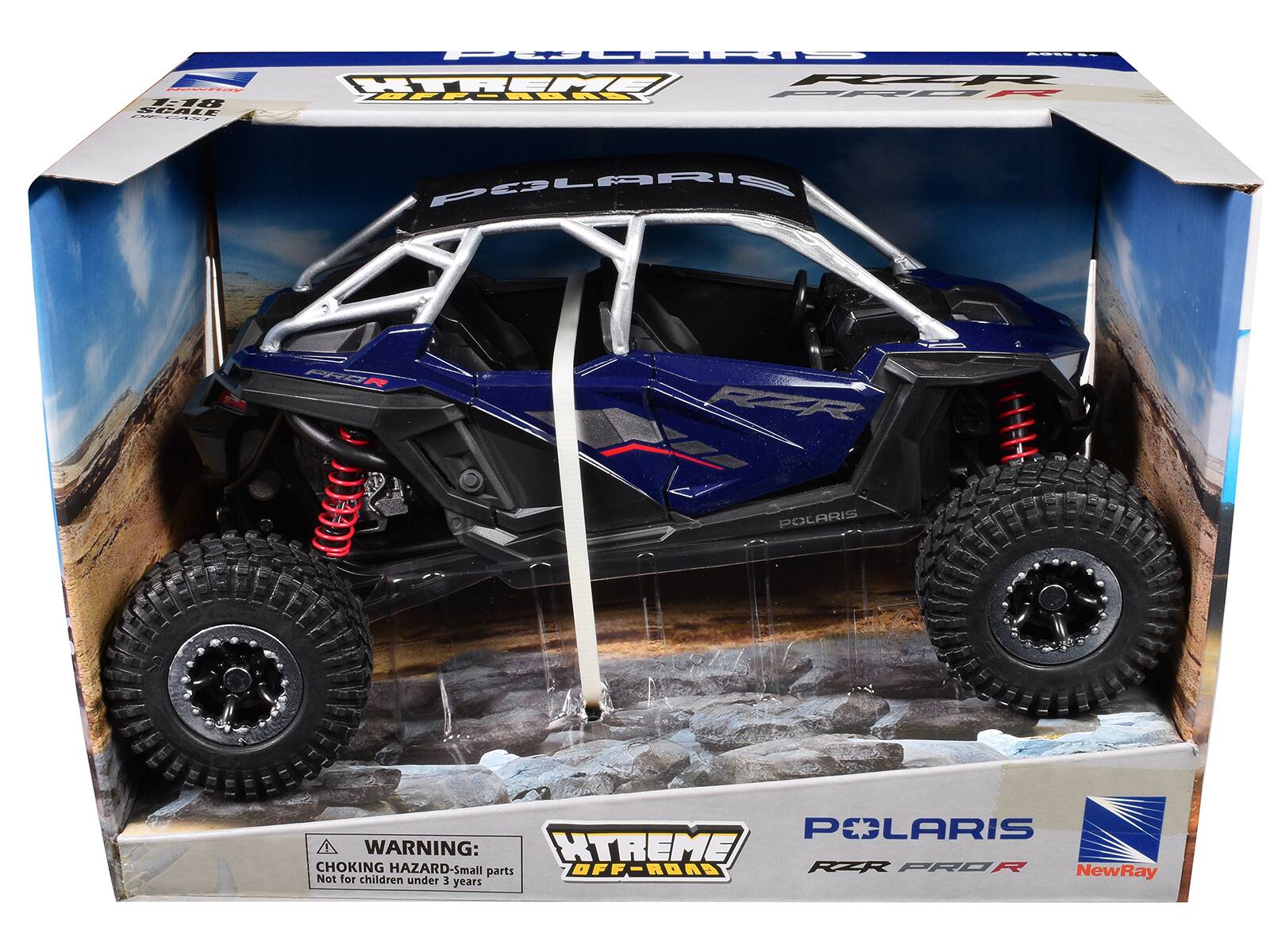 Polaris RZR Pro R  
1:18 Scale  
XTREME OFF-ROAD  
WARNING: CHOKING HAZARD - Small parts. Not for children under 3 years.  
NewRay