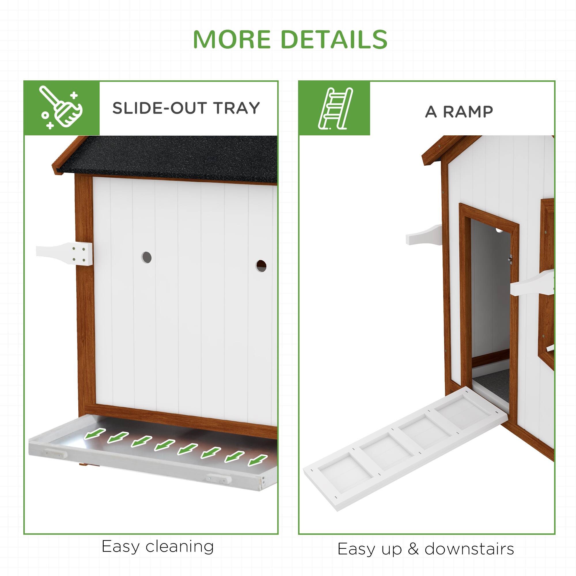 MORE DETAILS

SLIDE-OUT TRAY  
Easy cleaning

A RAMP  
Easy up & downstairs