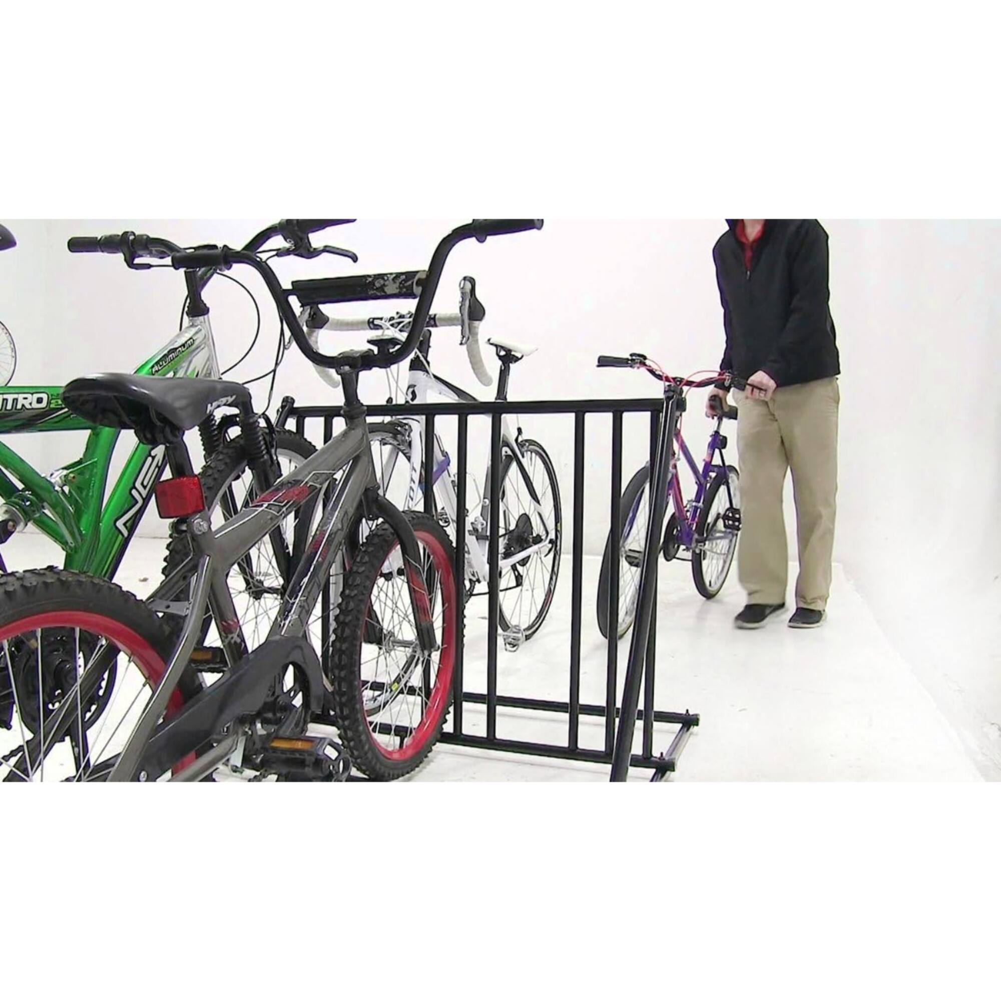 Alt View 2. Saris - Mighty Mite 6-Bike Parking Rack, Indoor and Outdoor Grid Bike Rack - Black.