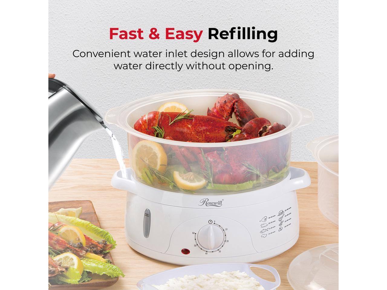 Fast & Easy Refilling  
Convenient water inlet design allows for adding water directly without opening.