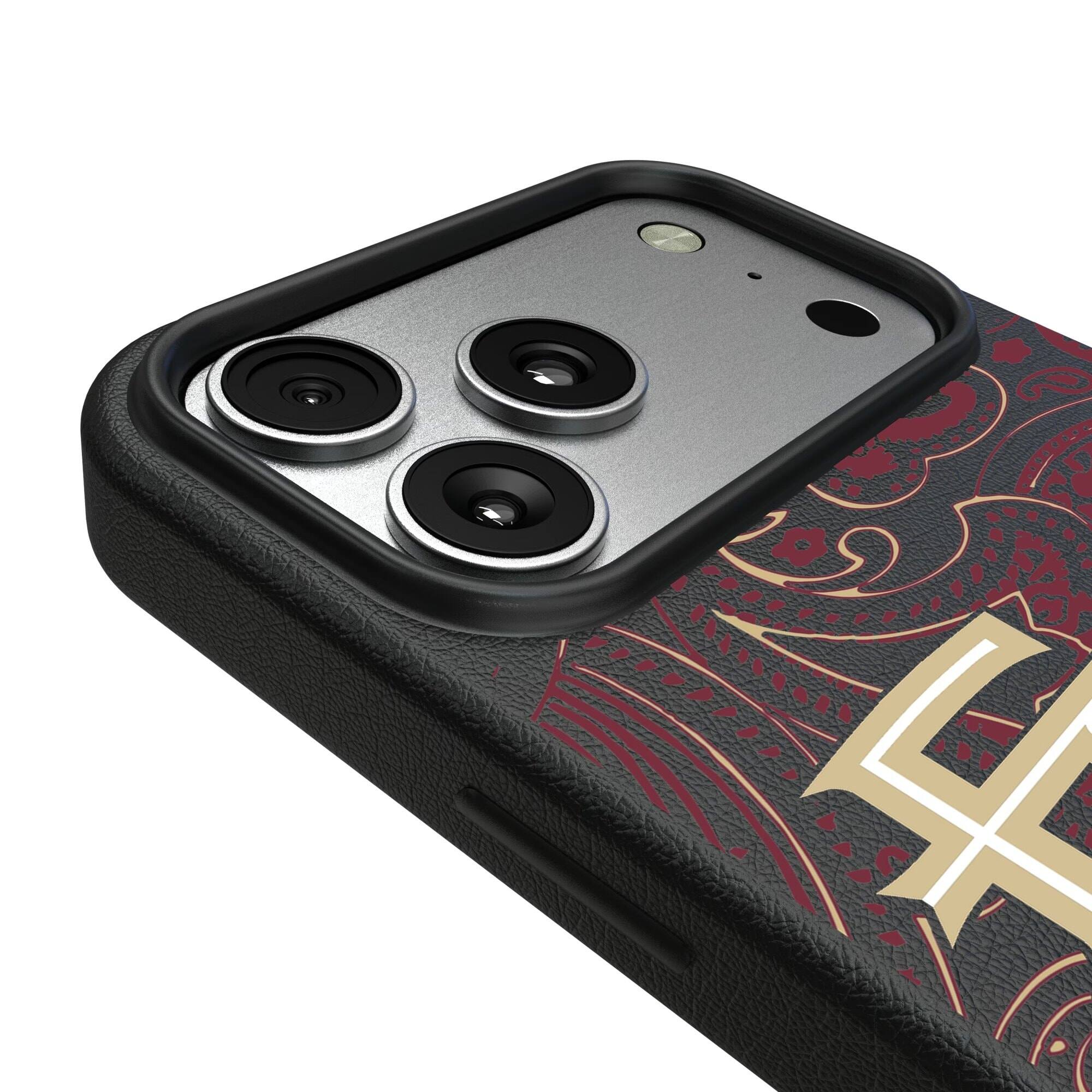 Alt View 2. Keyscaper - Florida State Seminoles Paisley iPhone Magnetic Bump Case - 15 - Black.