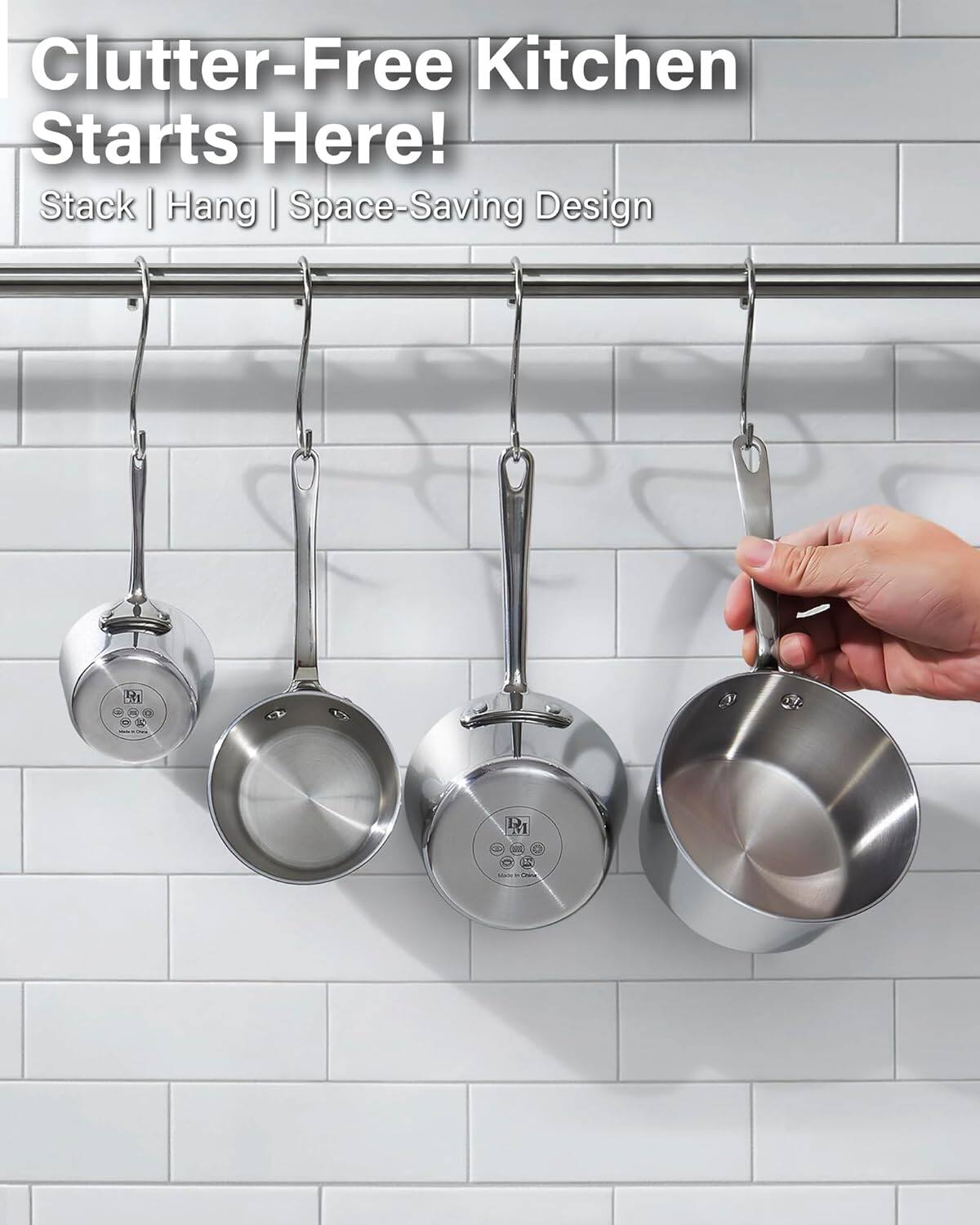 Clutter-Free Kitchen Starts Here!  
Stack | Hang | Space-Saving Design