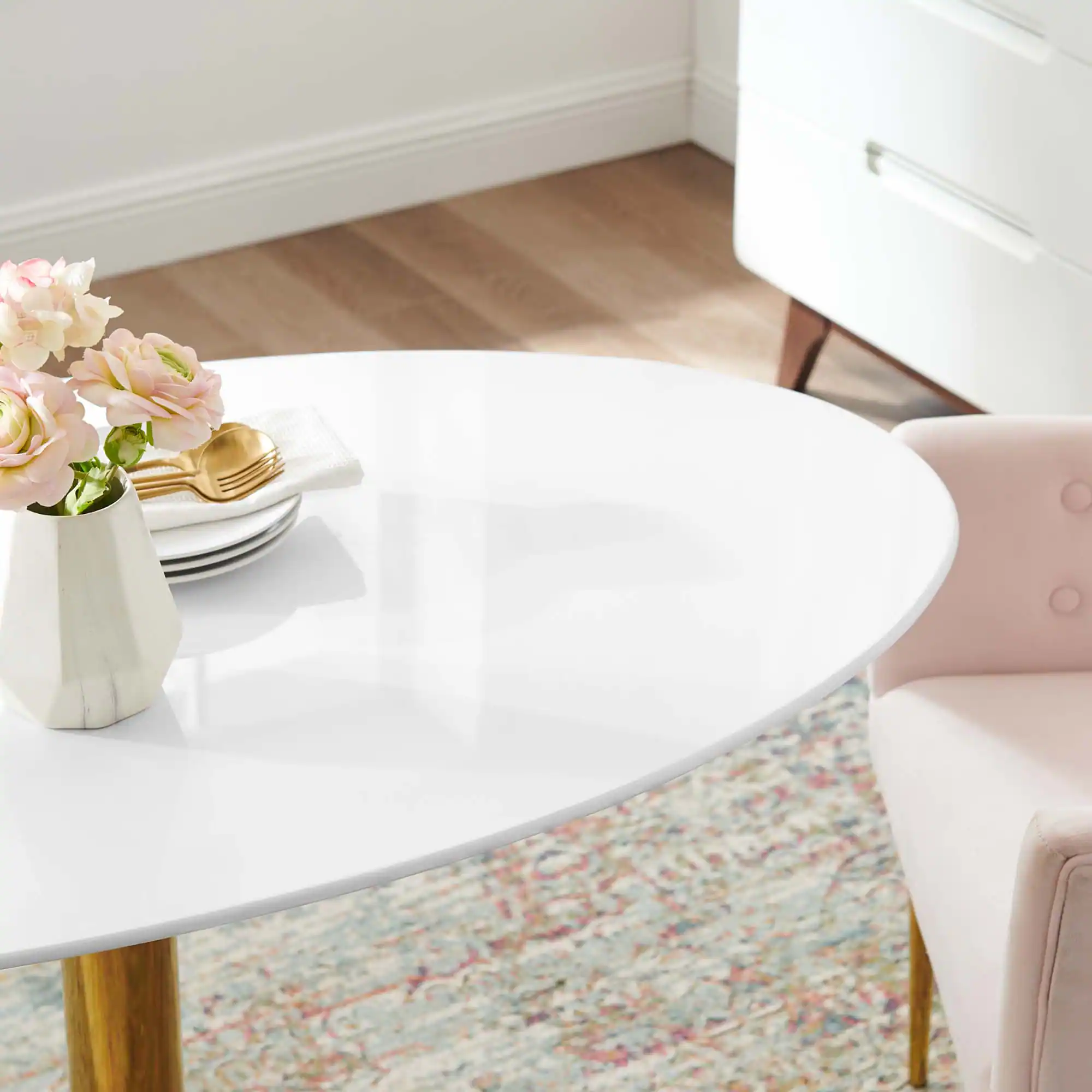 Back. Modway - Verne 48" Oval Dining Table - White.