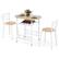 Front. Costway - 3 Piece Dining Set Table 2 Chairs Home Kitchen Breakfast Furniture - White and Brown.
