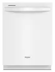Front. Whirlpool - 24 inch Top Control Built-In Stainless Steel Tub Dishwasher with Large Capacity Tall Top Rack and 50 dBA - White.