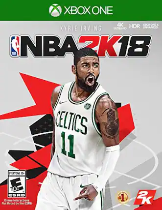 XBOX ONE
4K HDR
XBOX ONE X ENHANCED
KYRIE IRVING
NBA 2K18
CELTICS 11
EVERYONE 10+
E 10+
ESRB
Online Interactions Not Rated by the ESRB
#1
2K - RP (Rating Pending)