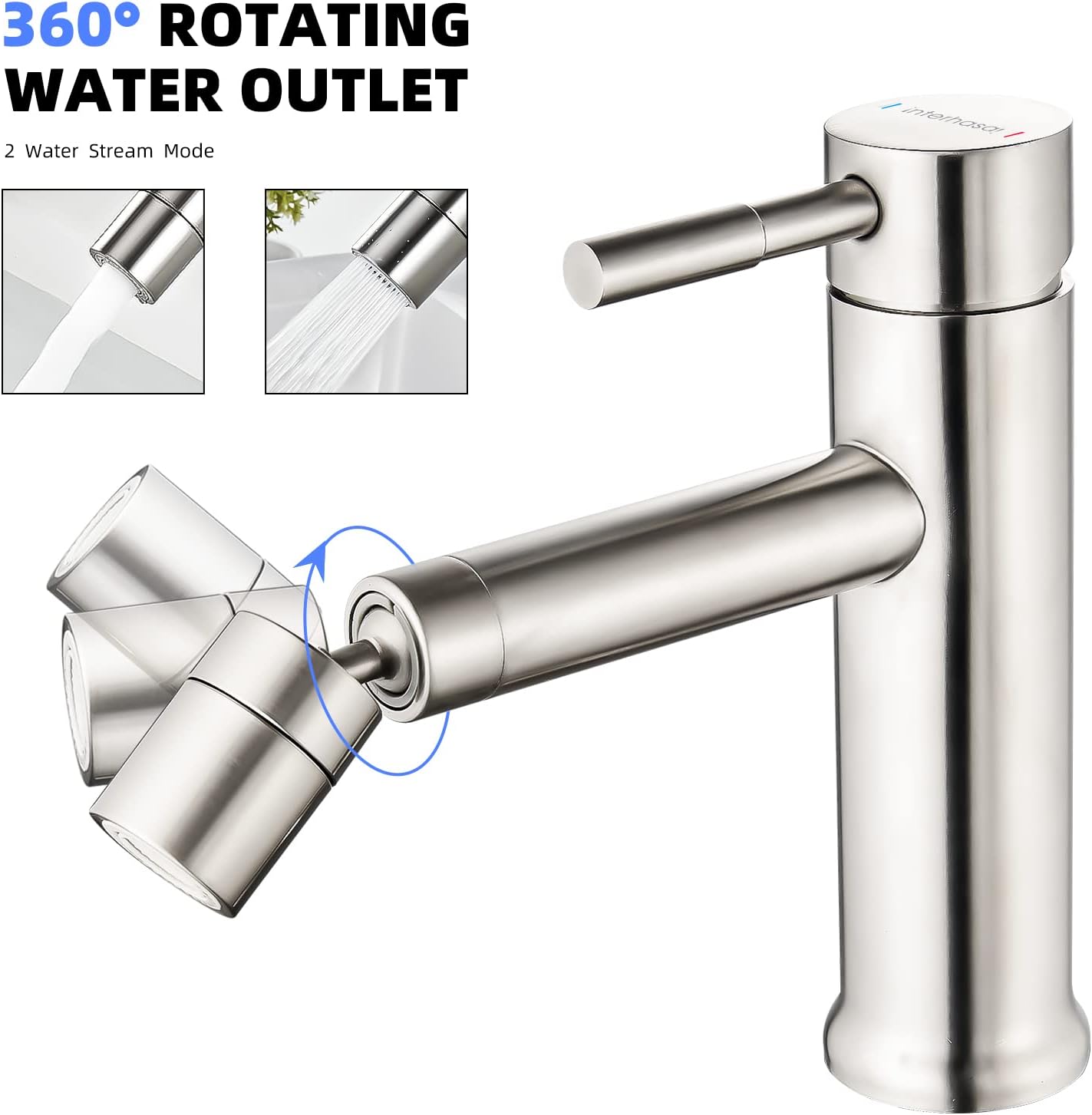 360° Rotating Water Outlet

2 Water Stream Mode