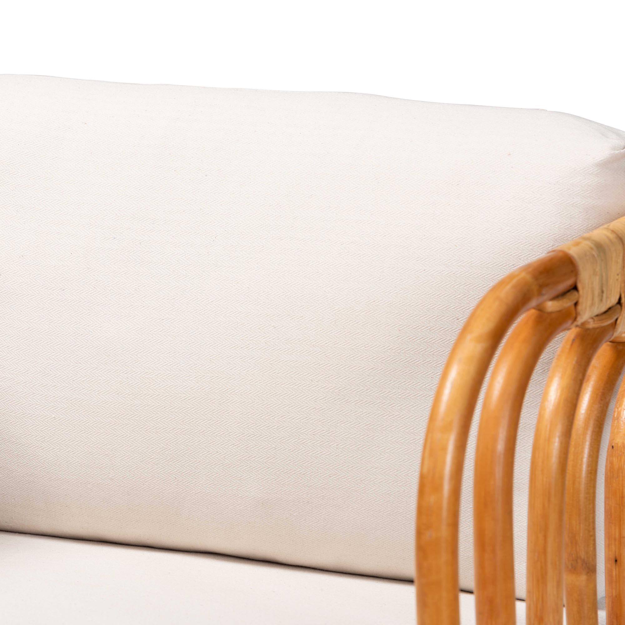 Alt View 1. bali & pari - Corsa Modern Bohemian Natural Rattan Arm Chair - Light honey/White.