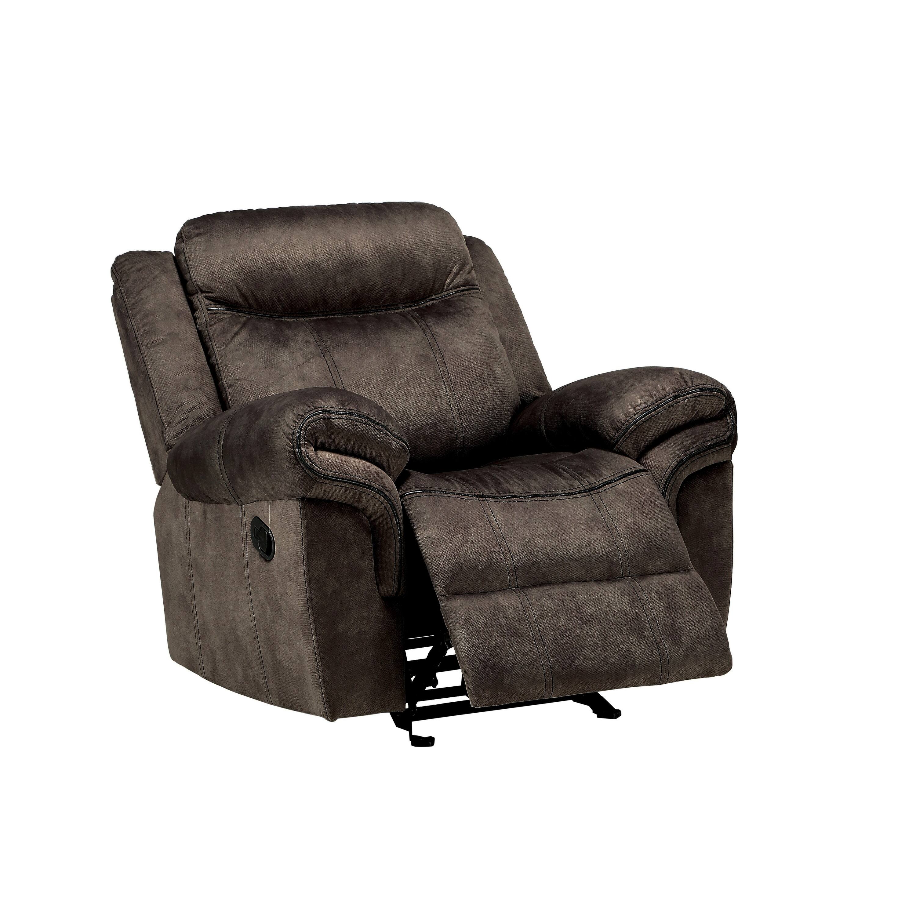 Alt View 2. Manhattan Lane - Fabric Upholstered Metal Reclining Club Chair with Center Console - Gray.
