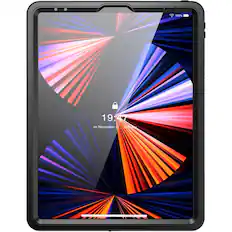 Front. SaharaCase - Water-Resistant Case for Apple iPad Pro 12.9 (4th, 5th, and 6th Gen 2020-2022) - Black.