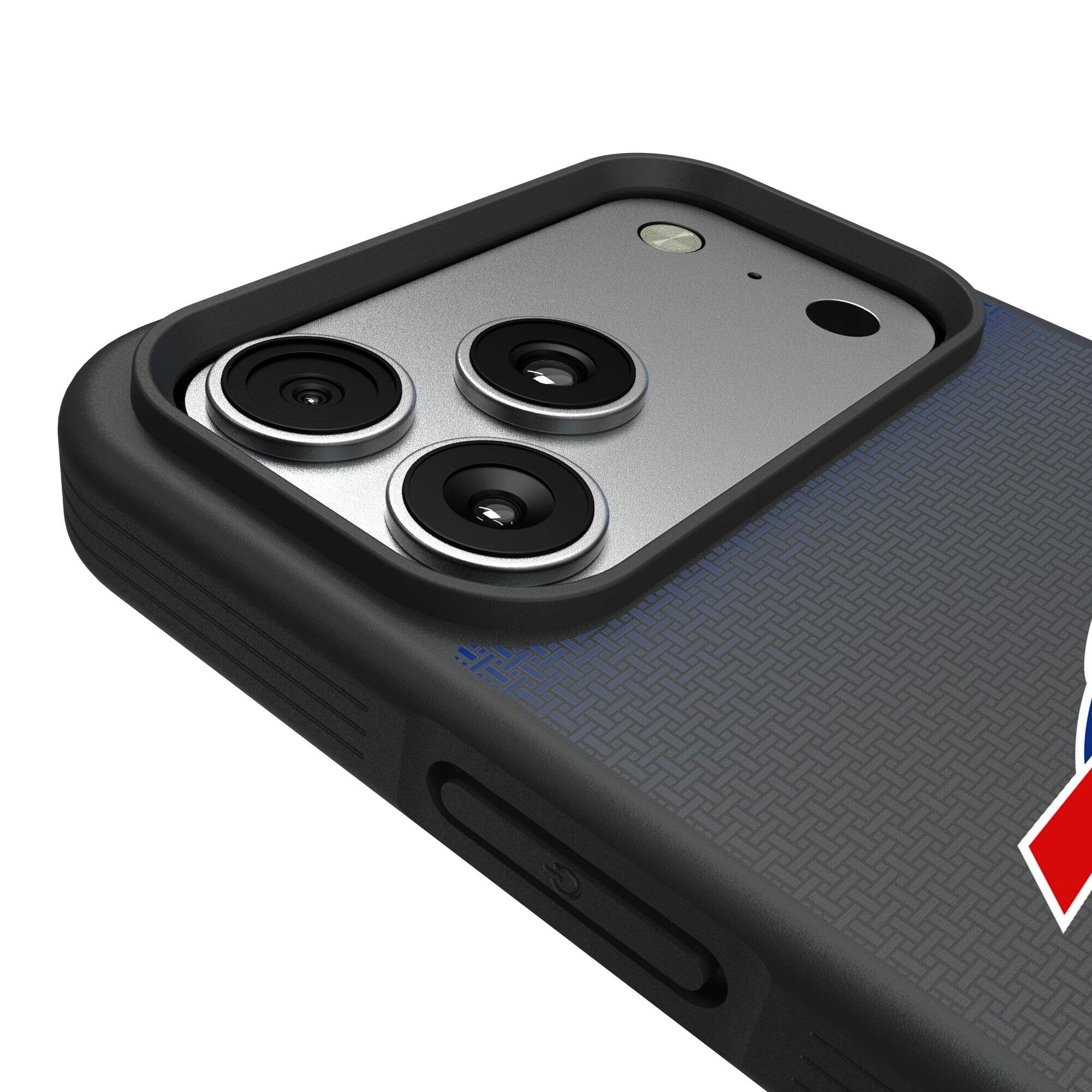 Alt View 2. Keyscaper - Buffalo Bills Bump Case with 8.2ft Drop Protection - 14 Pro - Black.